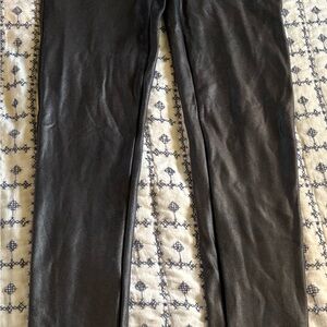 SPANX Black Sueded Shimmer Leggings- Petite Medium  EUC